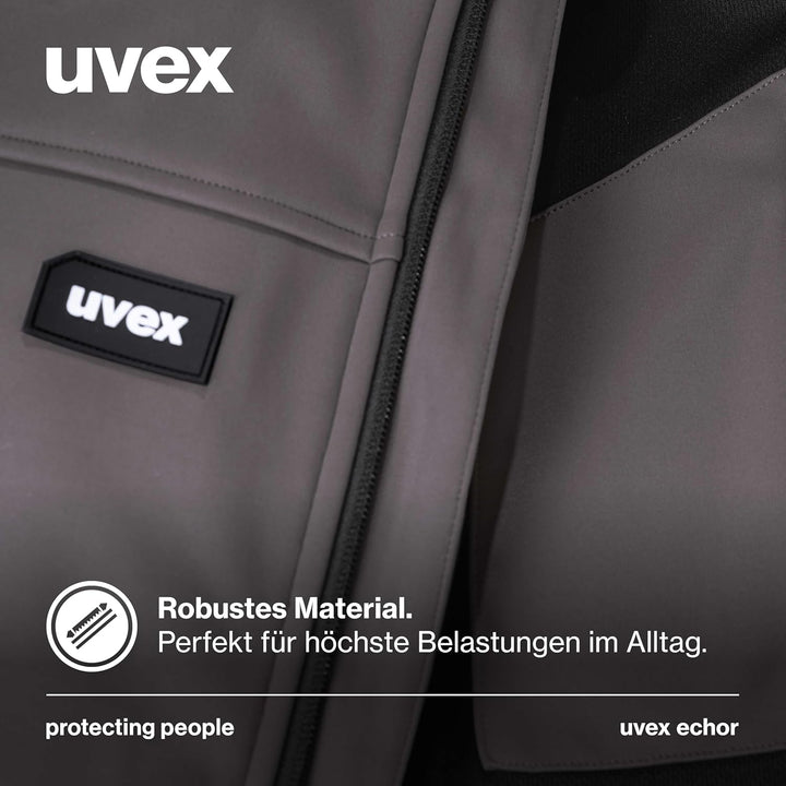 Uvex Echor Softshell-Arbeitsjacke für Herren - atmungsaktiv & wasserabweisend M Grau, M Grau
