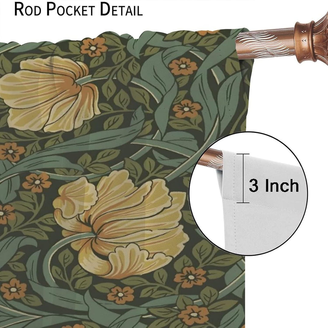 JESTRONRY Vorhänge im Vintage-Stil, Blumenmuster, für Wohnzimmer, Fensterbehandlungen, Schlafzimmer,