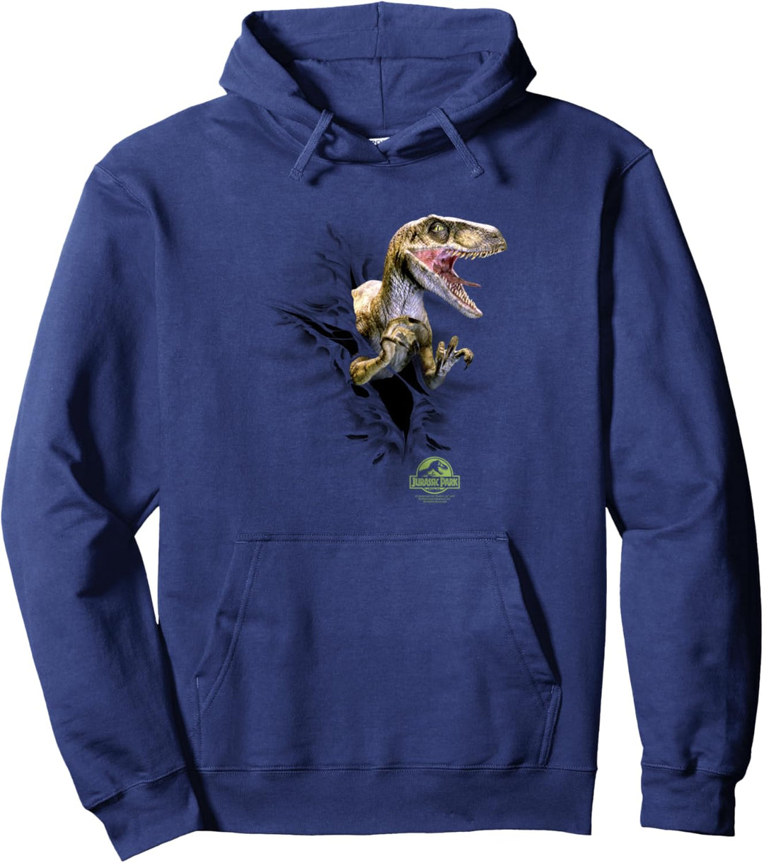Jurassic Park Velociraptor Tears Through Pullover Hoodie