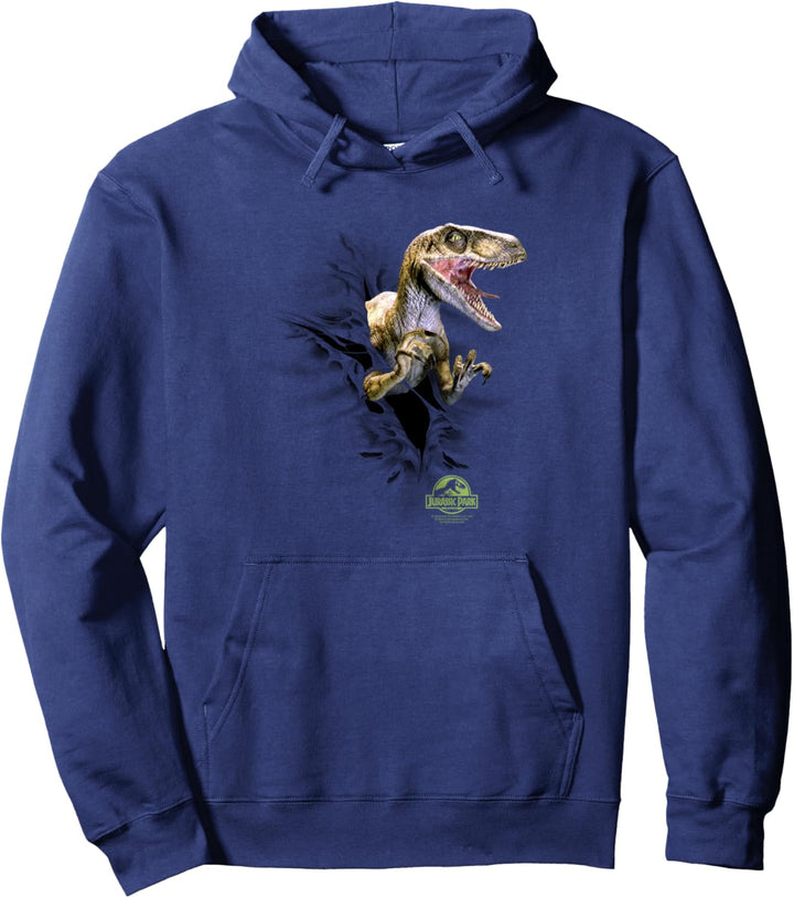 Jurassic Park Velociraptor Tears Through Pullover Hoodie