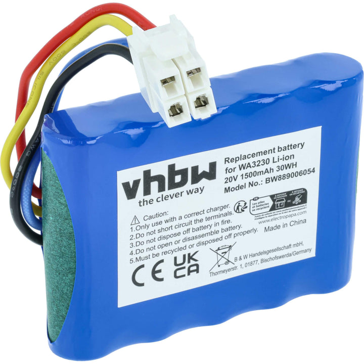 vhbw Akku kompatibel mit Ferrex 800m2 2021, 800m2 Rasenroboter Rasenmäher (1,5Ah, 20V Li-Ion)
