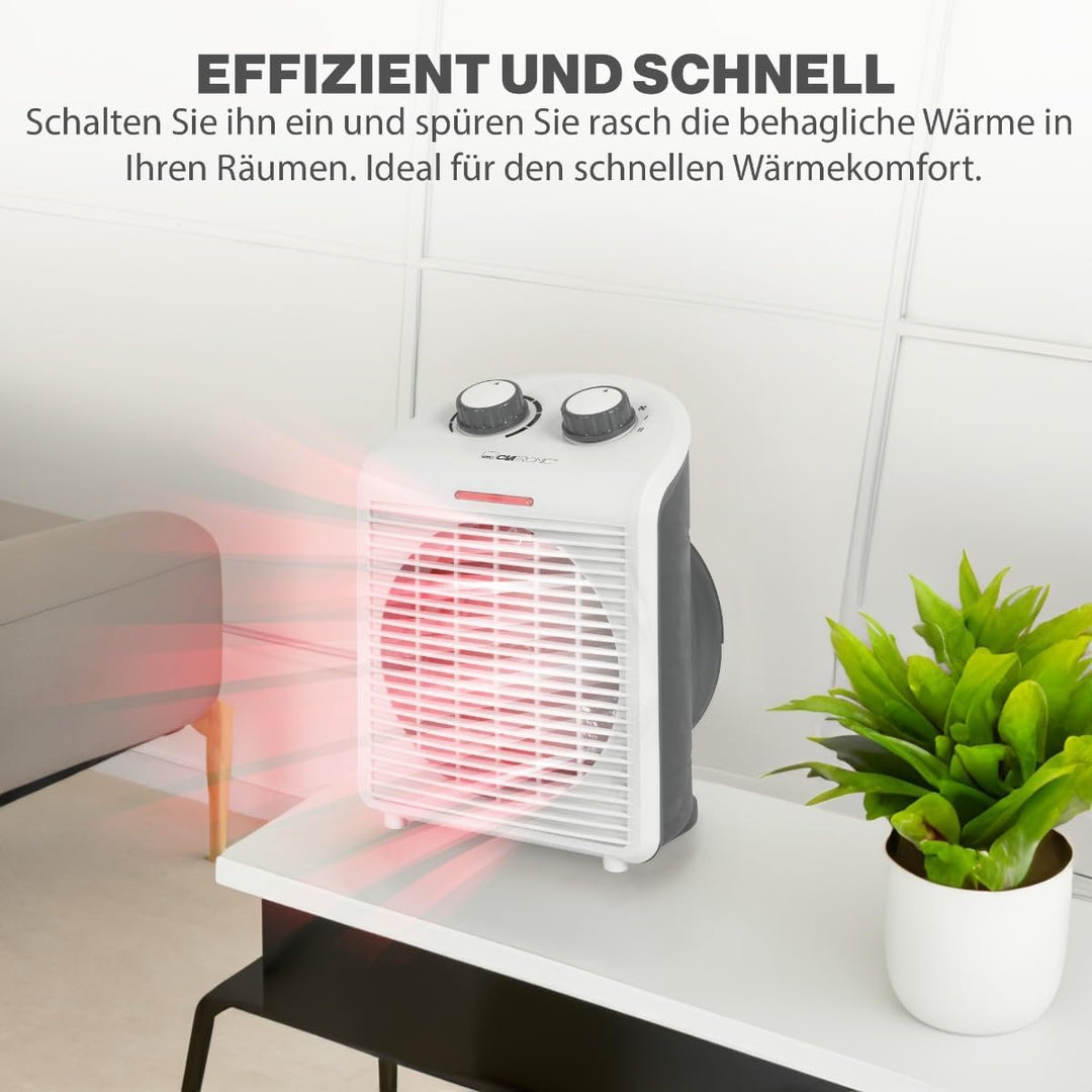 Clatronic® mobiler &amp; kompakter Heizlüfter | Heizlüfter 2000W &amp; 1000W | Heizkörper mit Ventilatorfunk