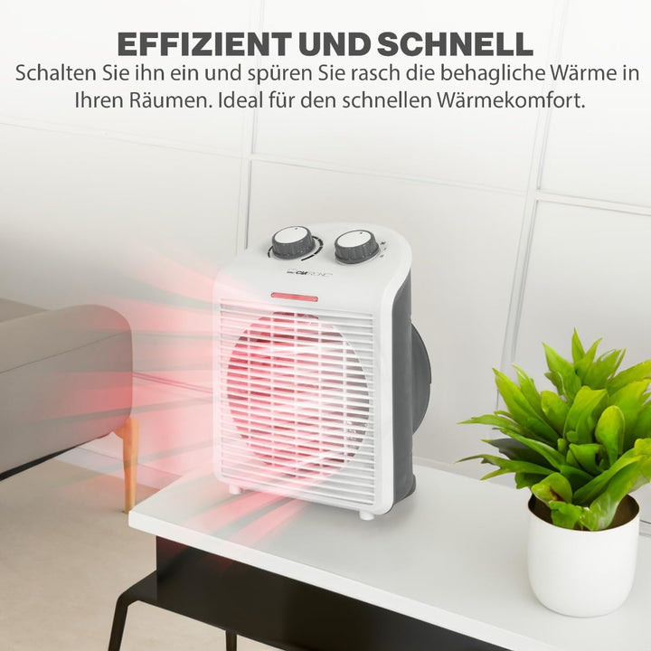Clatronic® mobiler &amp; kompakter Heizlüfter | Heizlüfter 2000W &amp; 1000W | Heizkörper mit Ventilatorfunk