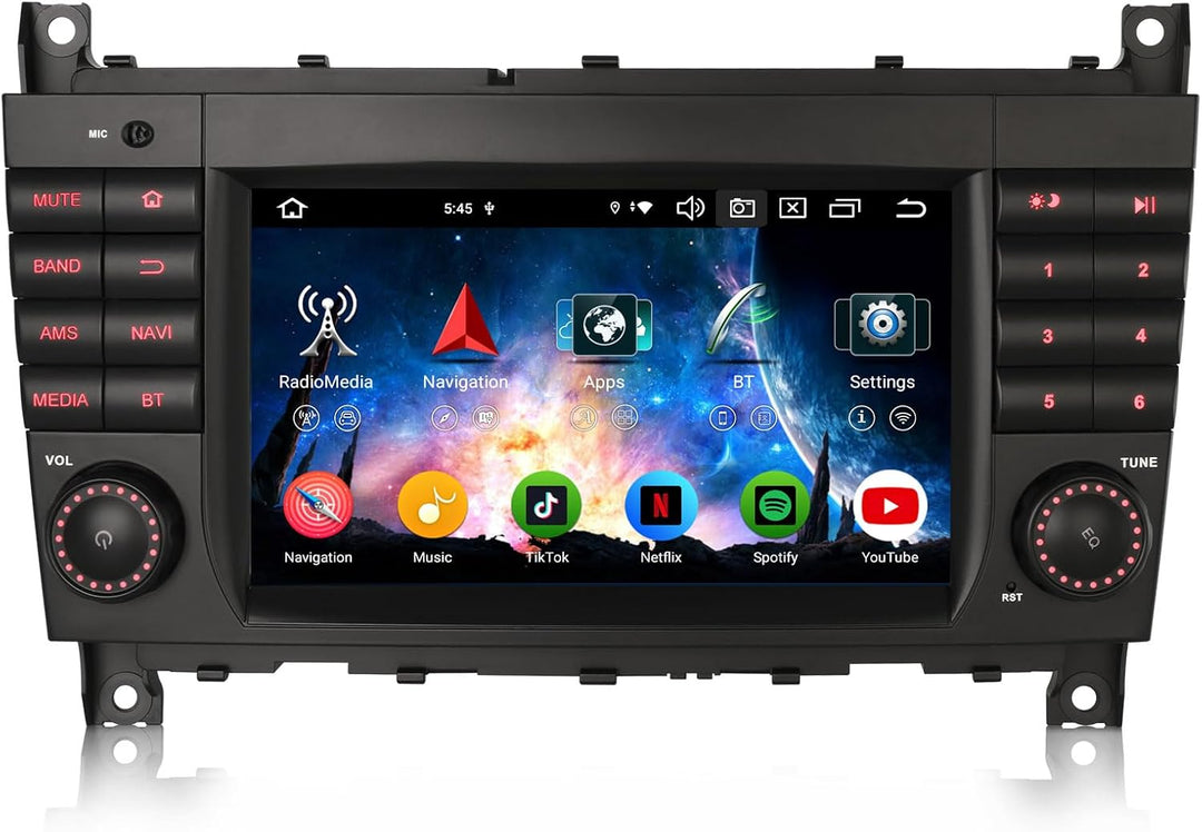 Erisin 7 Zoll Android 14 Autoradio Für Mercedes Benz C Klasse W203 CLC Klasse G-Klasse W463 GPS Navi