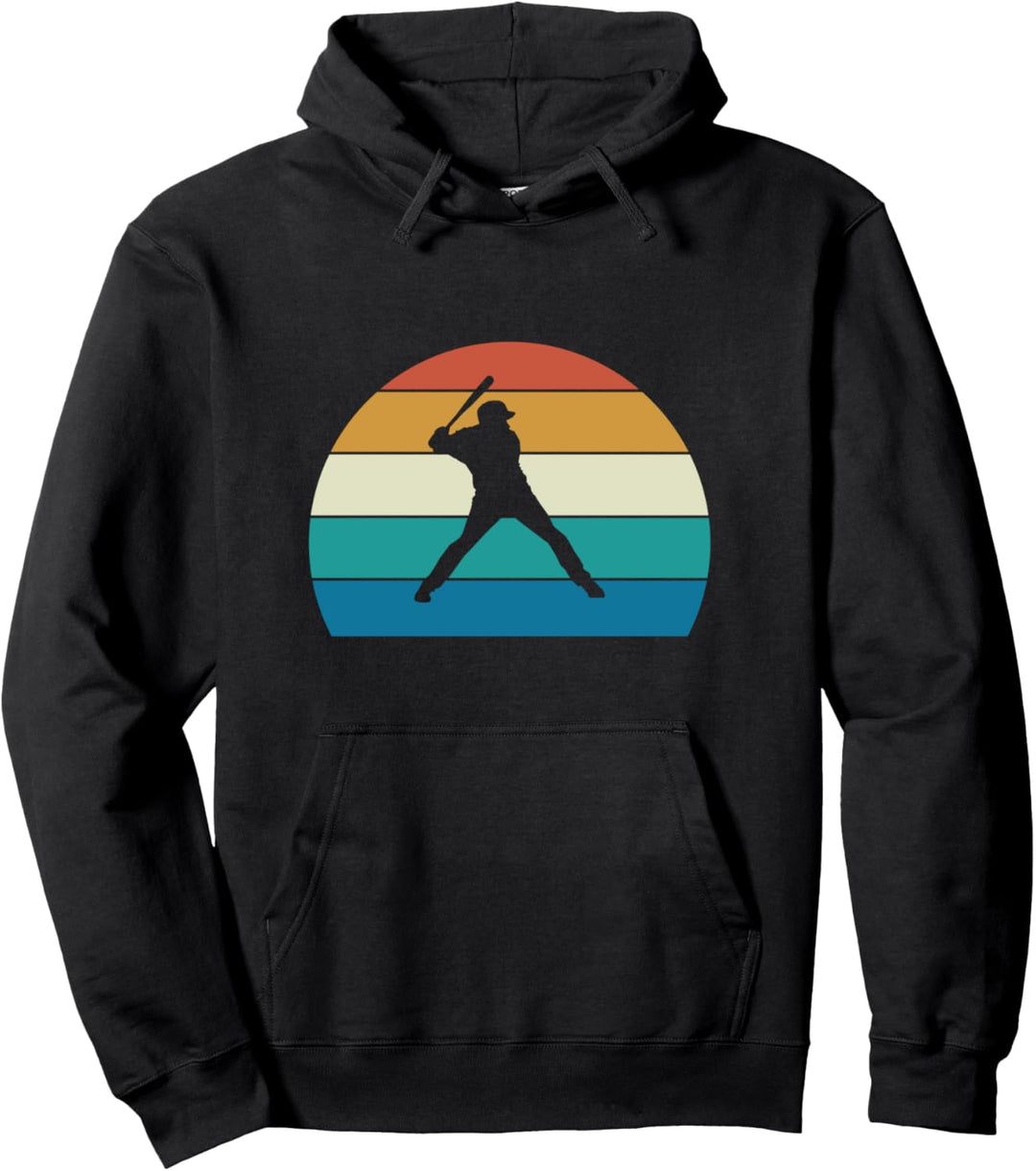 Baseball-Spieler Geschenk Vintage gestreifte Sonne Hintergru Pullover Hoodie