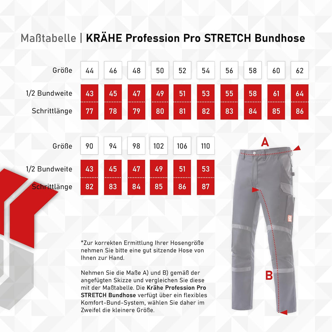 KRÄHE WORKWEAR Profession Pro S T R E T C H Bundhose I Arbeitshose I Top-Leichtgewicht mit hoher Str