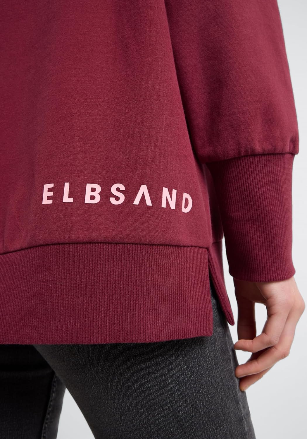 Elbsand Svana Damen Hoodie, Sweatshirt mit Kapuze, Rundhalsausschnitt Ruby XS, Ruby XS