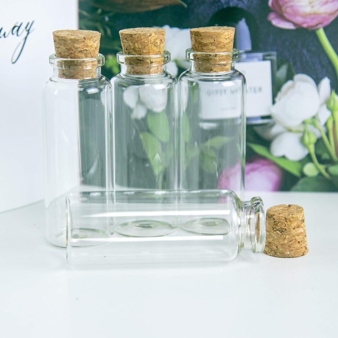Jarvials Mini süsse leere Glasflasche mit Korkenstopper，Das Volumen der Glasflaschen beträgt 40ml. (