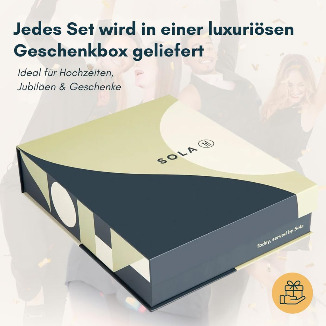 Sola Luxor Besteck Set - 12 Personen Essbesteck - 100 Teilig, 18/10 Rostfreiem Stahl - Robustes & El