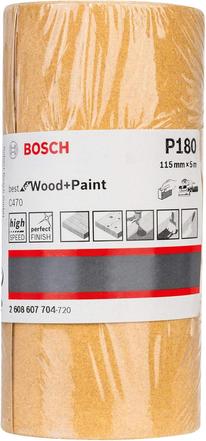 Bosch Pro Schleifrolle Best for Wood and Paint für Holz und Farbe (115 mm, 50 m, Körnung 60, C470),