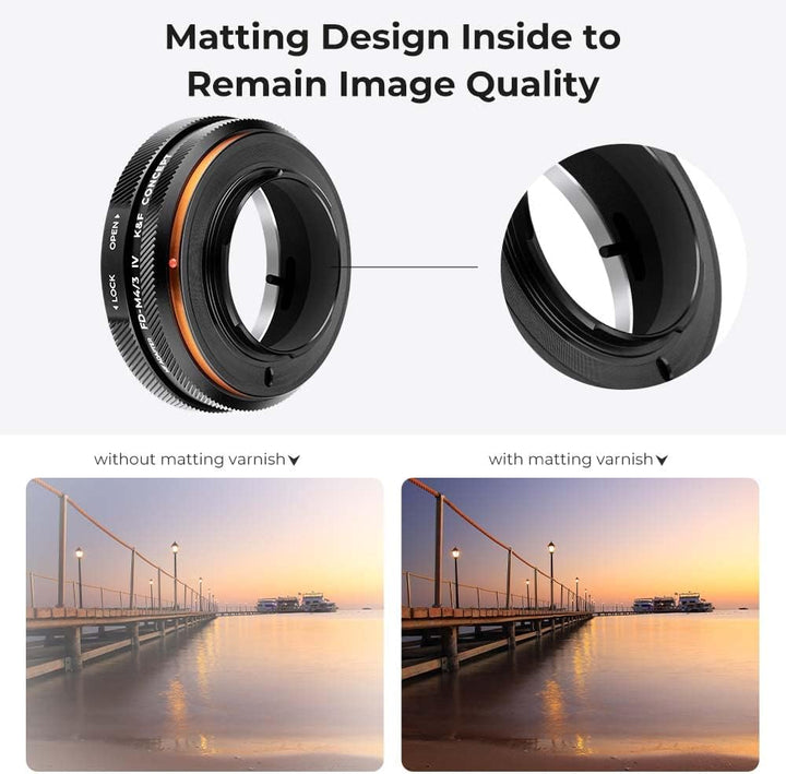 K&F Concept FD-M4/3 IV PRO MFT-Objektivhalterungsadapter, kompatibel mit Canon-n-Objektiv der FD/FL-