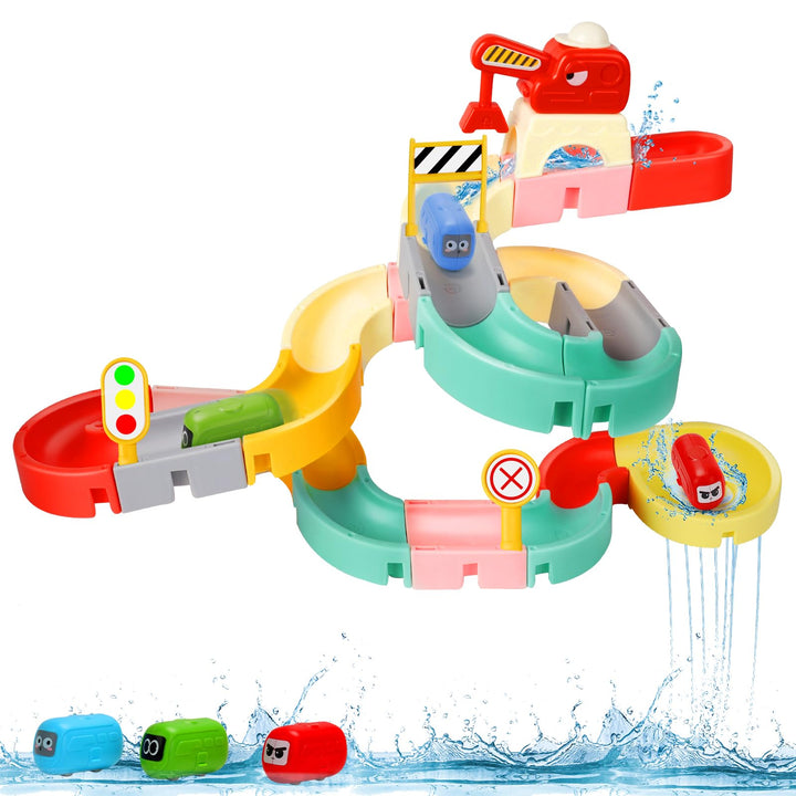 Badespielzeug ab 2 3 4 5 6 Jahre, DIY Kugelbahn Badewannenspielzeug 37 Stück, Wasserspielzeug Kinder