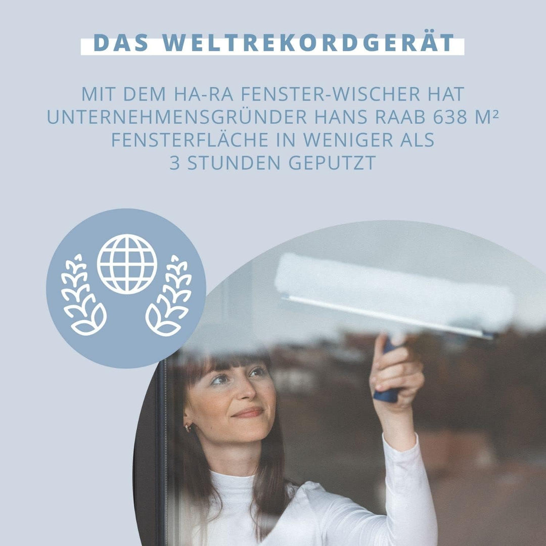Ha-Ra Fenster-Putz-Set I Fensterwischer 32cm I Konzentrierte Vollpflege 500ml I Rollfix zur perfekte