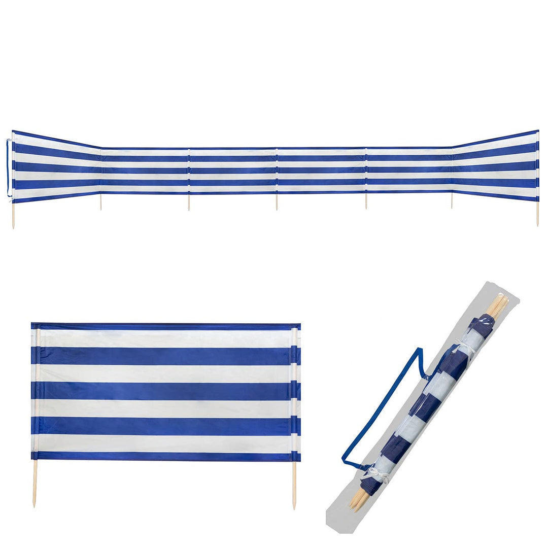 Idena Windschutz, 8 m x 80 cm, mit maritimen Streifen in Blau-Weiss Version 2021