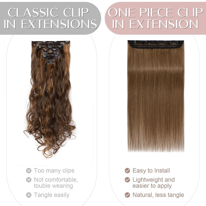 SEGO Clip in Haar Extensions Echthaar ein Tresse 5 Clips Haarverlängerungen Kopf 100% Remy Human Hai