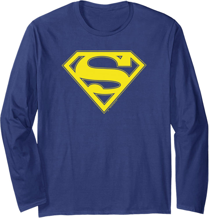Superman Yellow &amp; Green Shield Langarmshirt