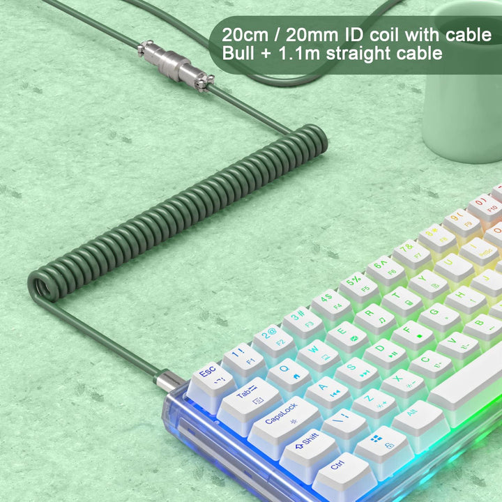 XINMENG X MAMBASNAKE C01 Spiral-Tastaturkabel, Typ-C auf USB-A HyperSpeed-Leitung mit 8KHz-Rücklaufr