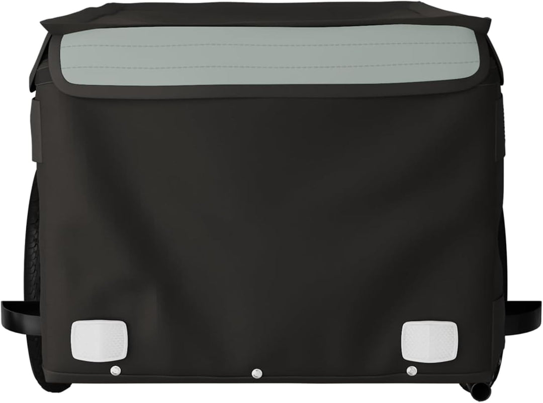Fahrradanhänger 30kg Eisen Schwarz-Orange | Robustes Eisengestell, hohe Stabilität, wetterfest Grau,