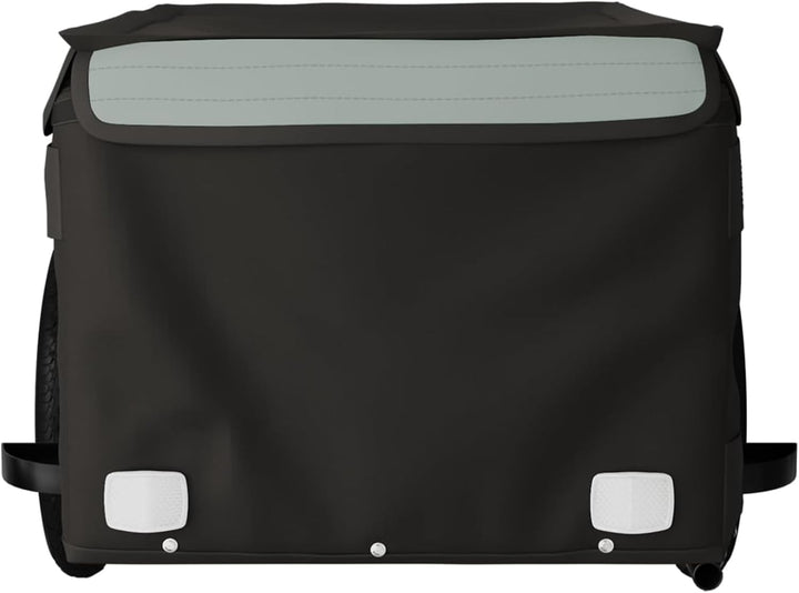 Fahrradanhänger 30kg Eisen Schwarz-Orange | Robustes Eisengestell, hohe Stabilität, wetterfest Grau,