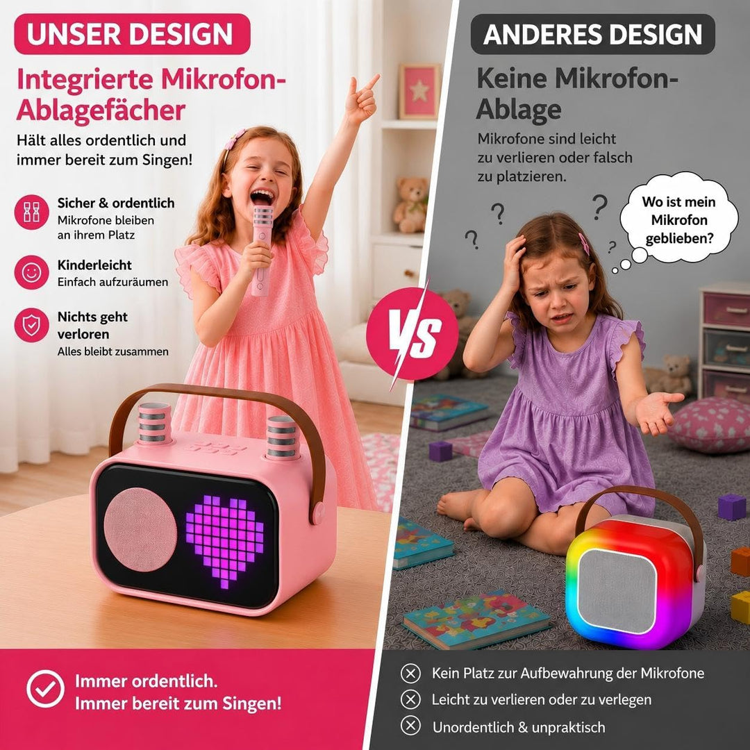JYX Karaoke Anlage mit 2 Mikrofonen, Karaoke Maschine Kinder mit Professionellem Begleitmodus, Bluet