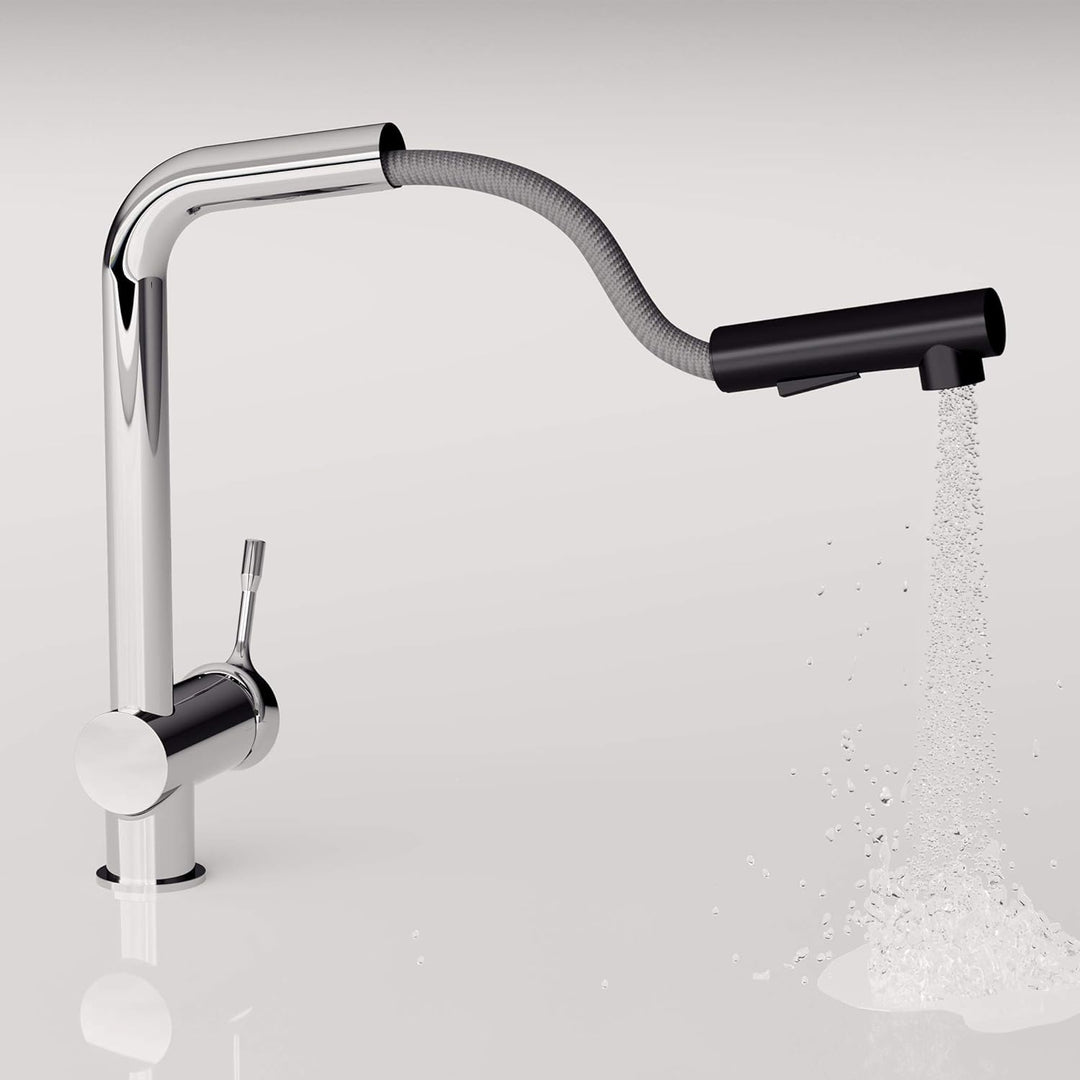 Ideal Standard BC178AA Ceralook Küchenarmatur hoher Auslauf Ausziehbare Handbrause mit 2
