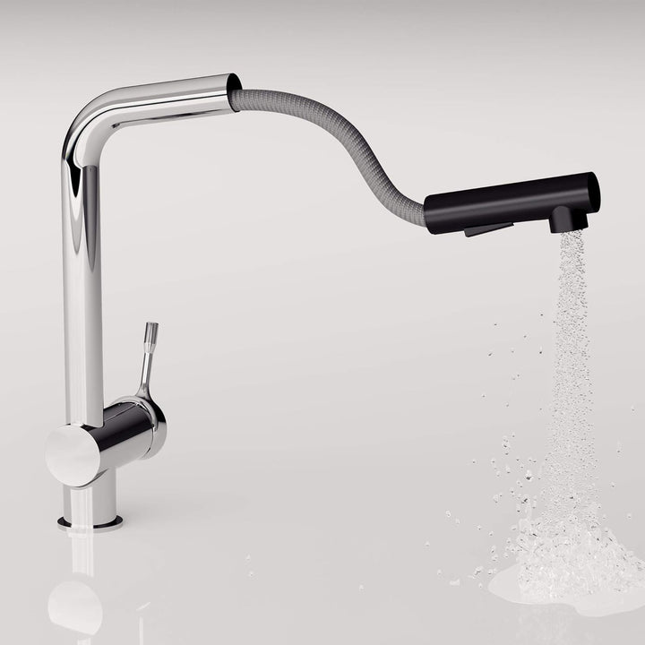Ideal Standard BC178AA Ceralook Küchenarmatur hoher Auslauf Ausziehbare Handbrause mit 2