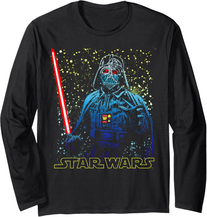 Star Wars Darth Vader Glowing Eyes Portrait Langarmshirt