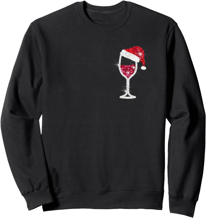 FUN ROTWEIN WEIHNACHTEN WEINGLAS MIT WEIHNACHTSMÜTZE Sweatshirt