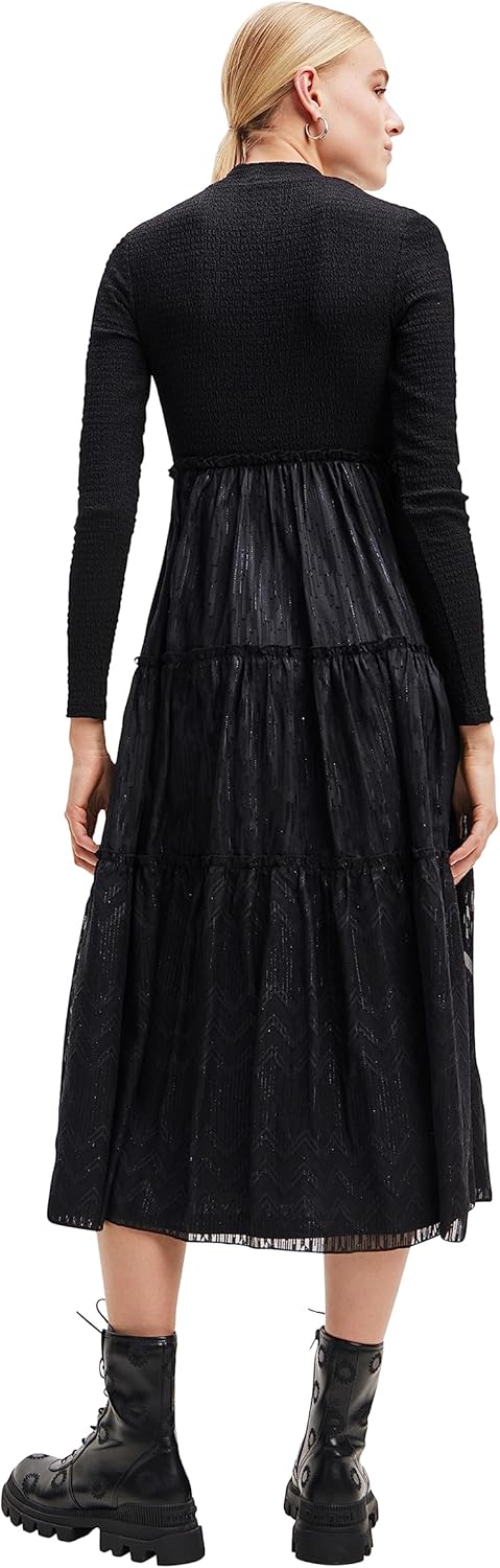 Desigual Damen Vest_Misha Kleid XL Schwarz, XL Schwarz
