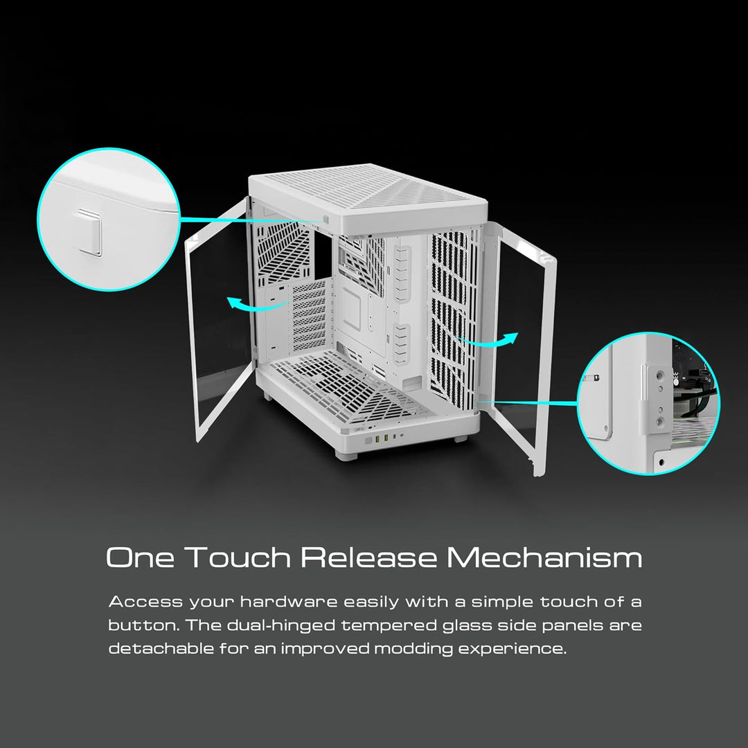 GAMDIAS NESO P1 Dual Chamber Full-Tower EATX Computer Gaming Case, 2 Way Setup Modular Design, Full