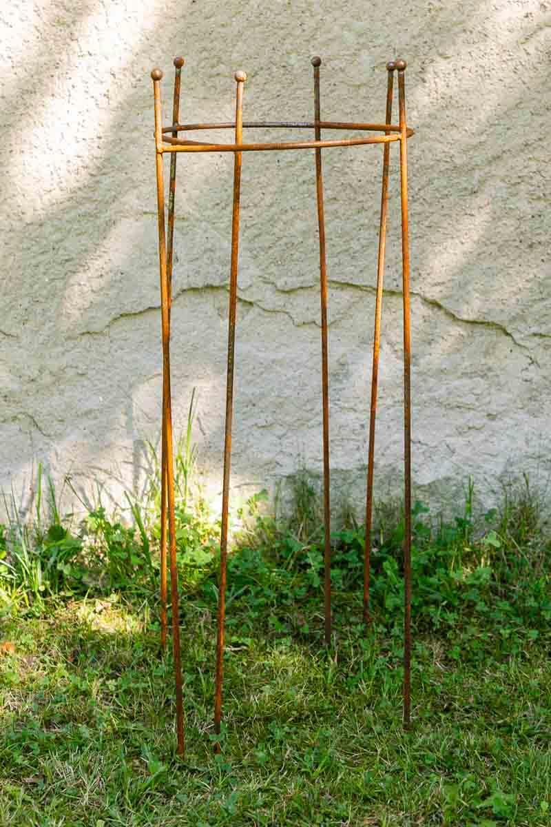 2er Set Staudenhalter halbrund, Höhe 90cm, Breite 45cm Roheisen/Rost