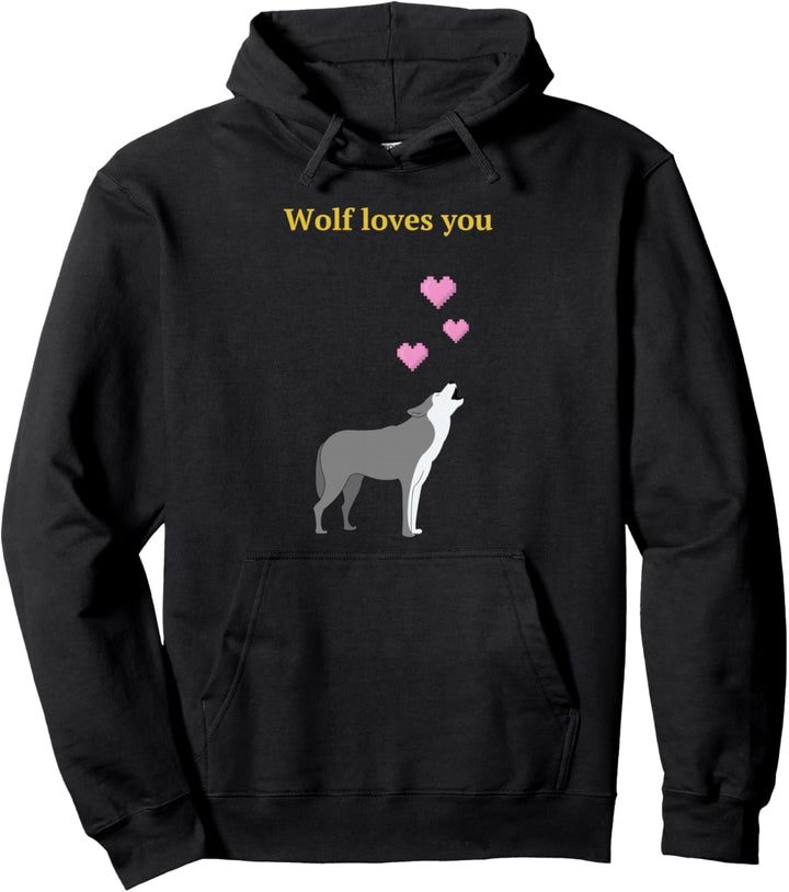 Wolf liebt dich in Valheim Pullover Hoodie