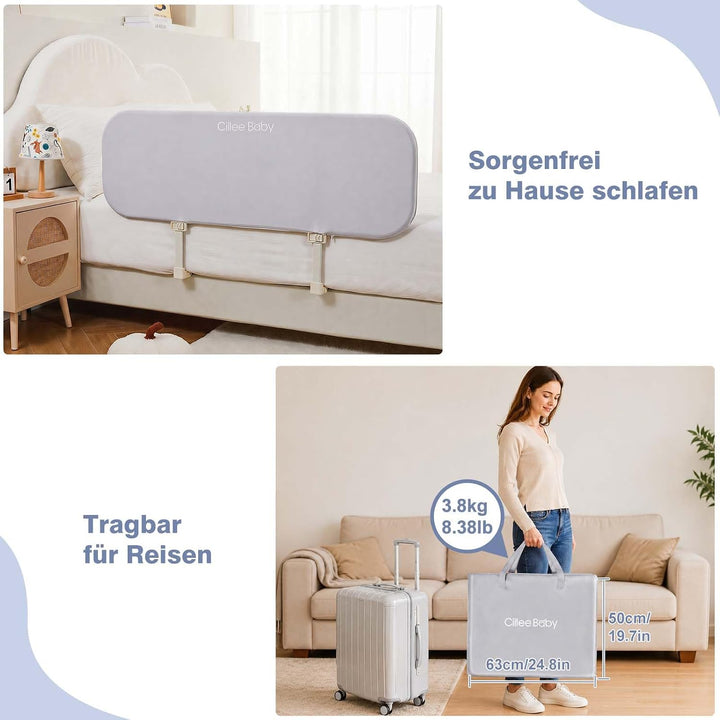 GUUSII HOME Bettgitter Rausfallschutz Boxspringbett Tragbares Bettschutzgitter Kinder Rausfallschutz