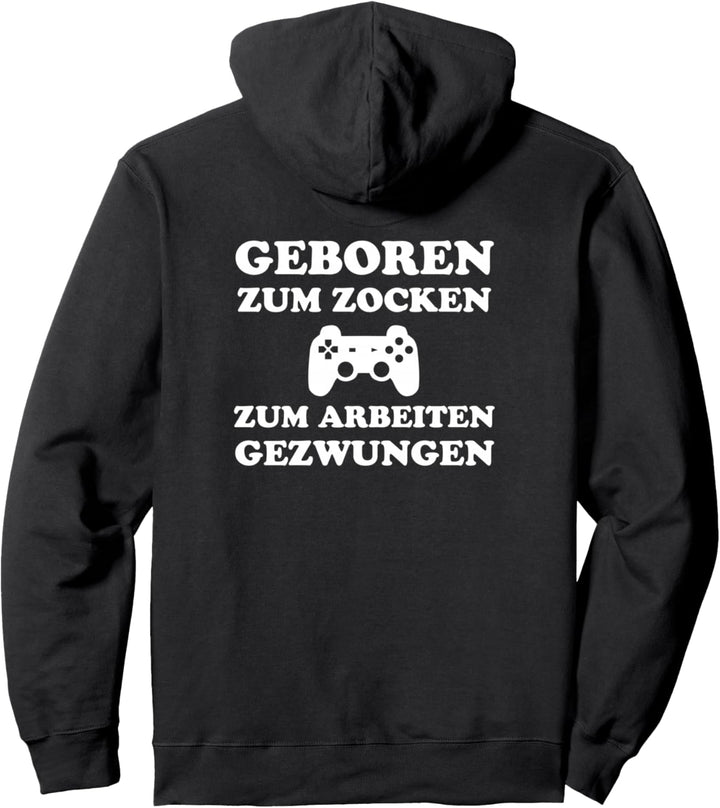 ZUM ZOCKEN GEBOREN Outfit Zocker Gamer Herren Damen Geschenk Pullover Hoodie