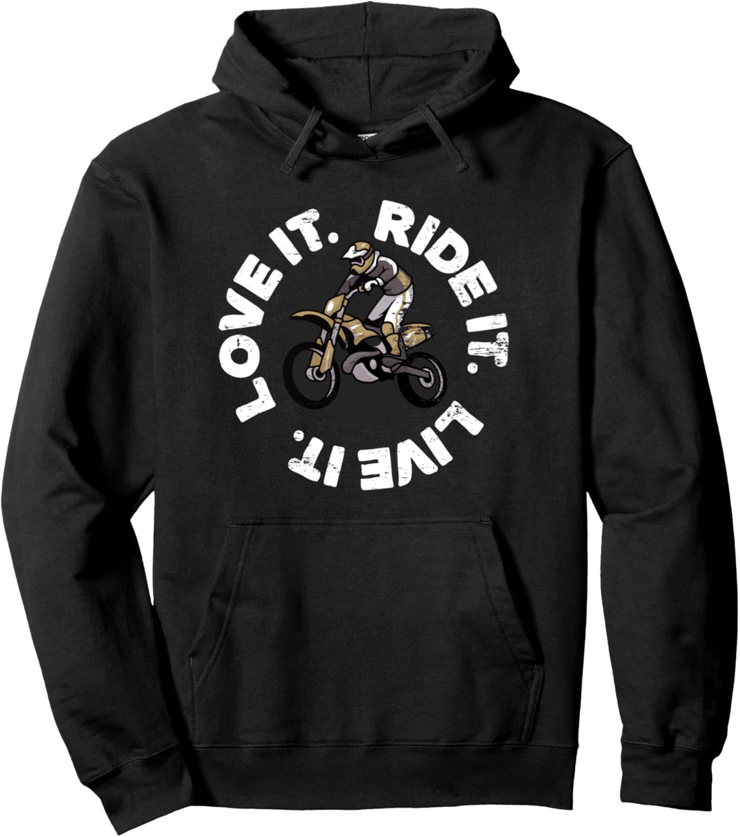 Motocross-Fahrer Motocrossbike Motorrad Liebe Fahren Leben Pullover Hoodie