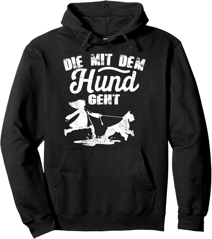 Die mit dem Hunde Gassi geht Frauchen outfit Hundepfote Pullover Hoodie