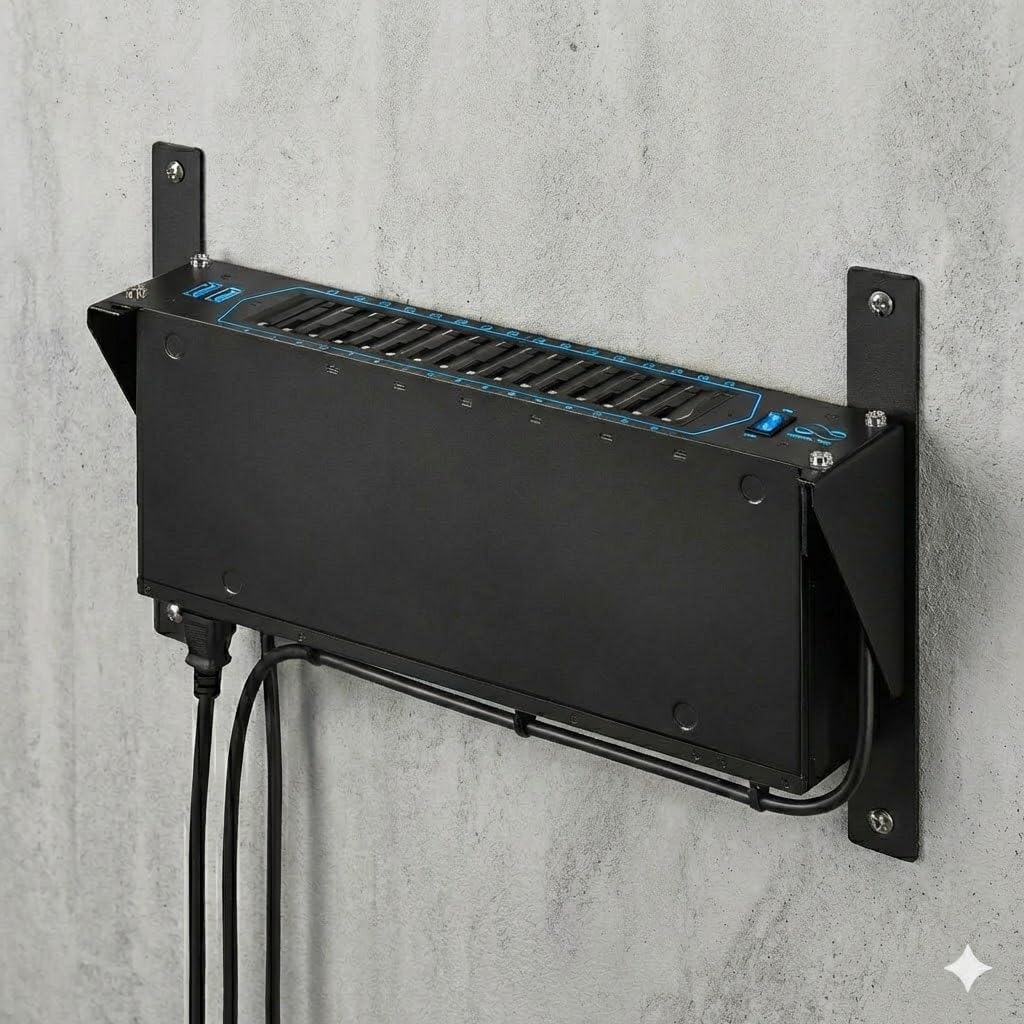 Infitronic - INUWH4STL - 19 Zoll Stahl Rack Halterung Wandhalterung Untertischhalter vertikal Wandve