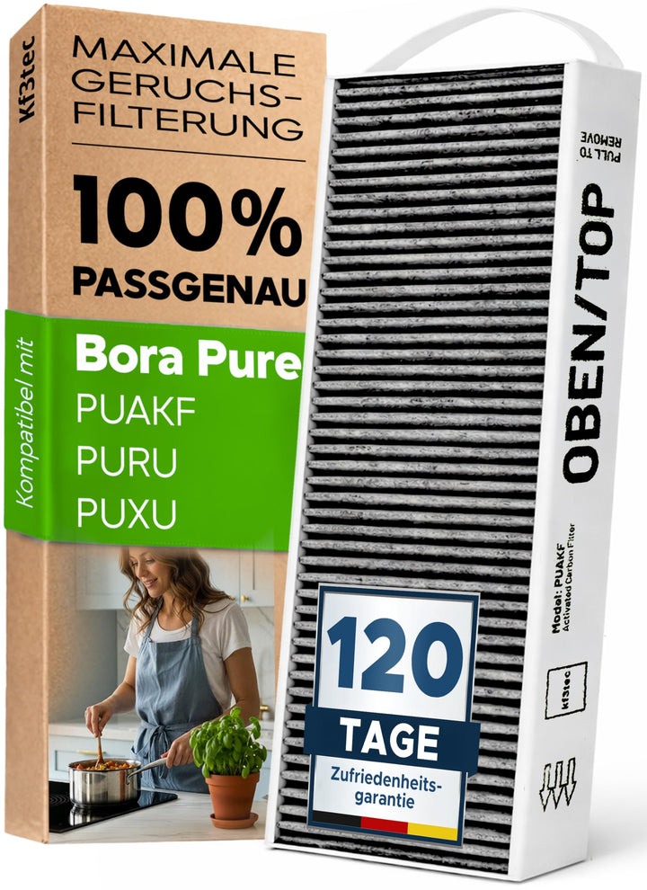 KF3TEC® Aktivkohlefilter (1 Filter) für Bora Pure PUAKF, für Ihr Umluftkochfeld PURU oder