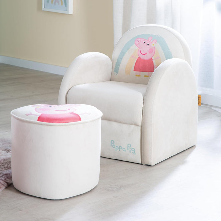 roba Kindersessel im Peppa Pig Design - Sessel mit Armlehne für Jungen &amp; Mädchen ab 18 Monaten - Bel