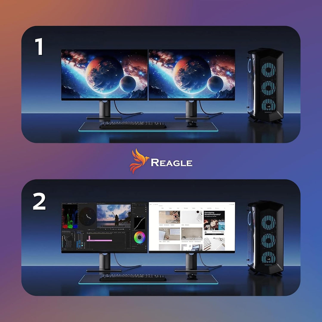 Reagle DisplayPort Kabel, DP 2.1, 8K@120Hz, 4K@320Hz 240Hz, FREESYNC GSYNC 80Gbps, Nylongeflecht HDR
