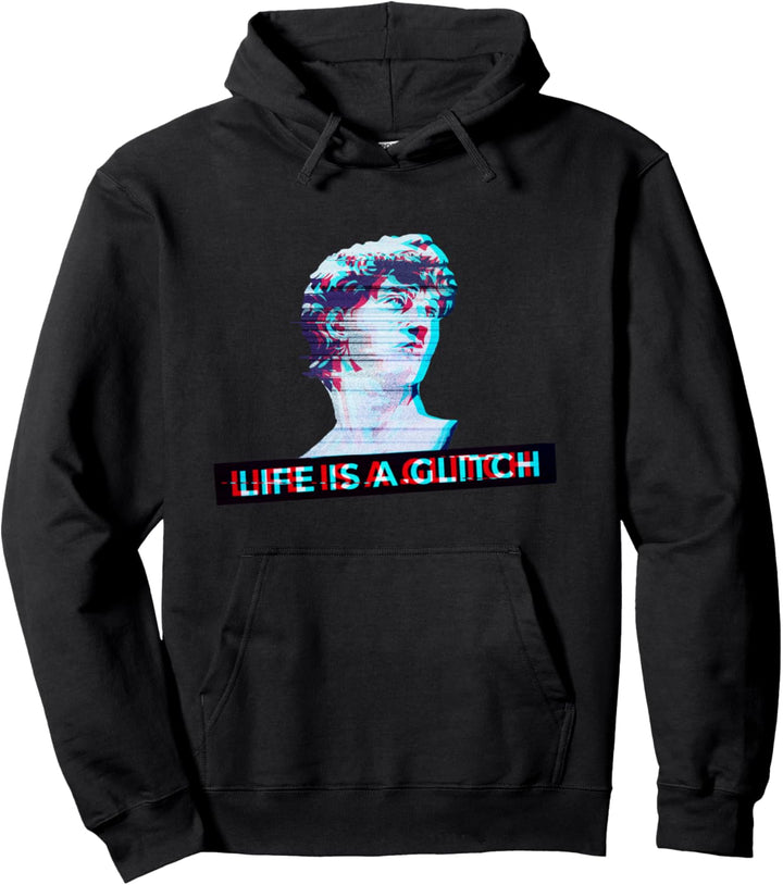 DAS LEBEN IST EINE GLITCH VAPORWAVE ÄSTHETIK DAVID STATUE Pullover Hoodie