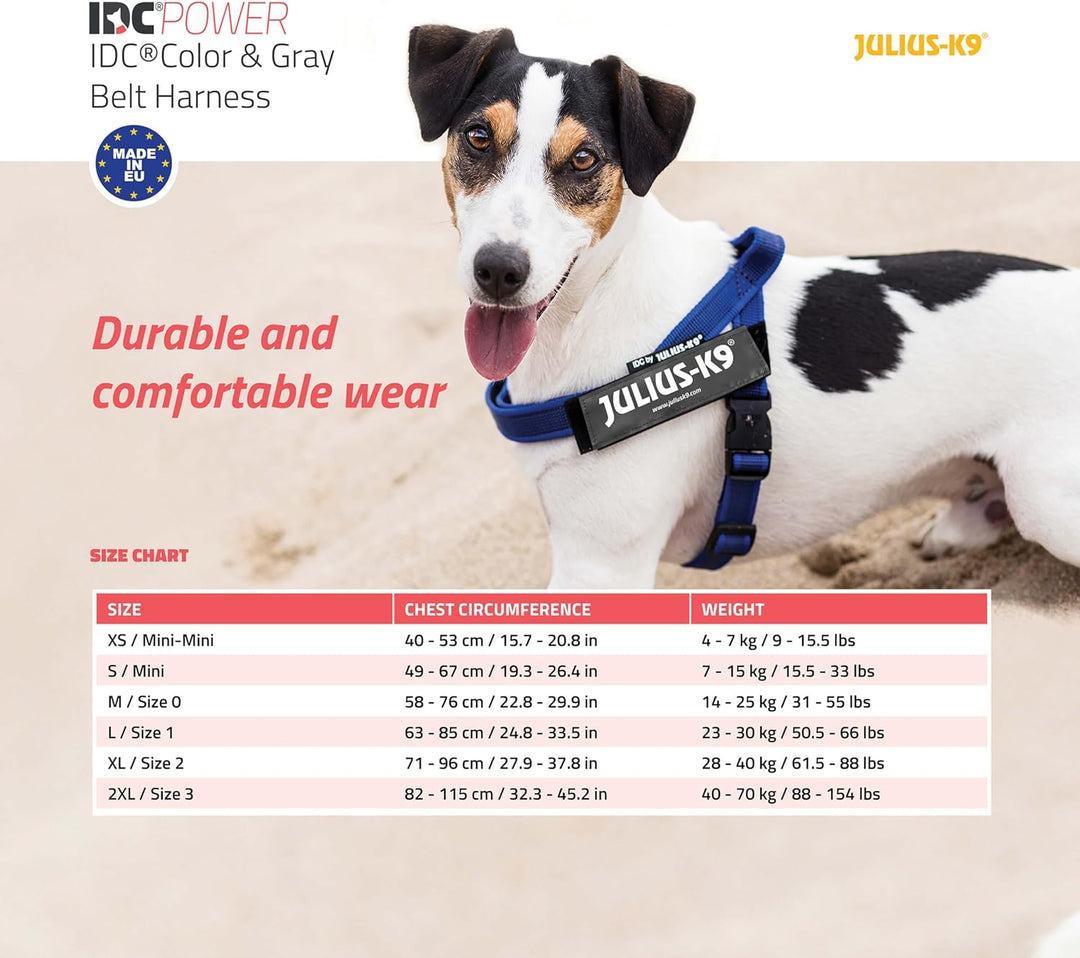 Julius-K9, Color &amp; Gray, Beltgeschirr L / 1 rot-grau, L / 1 rot-grau