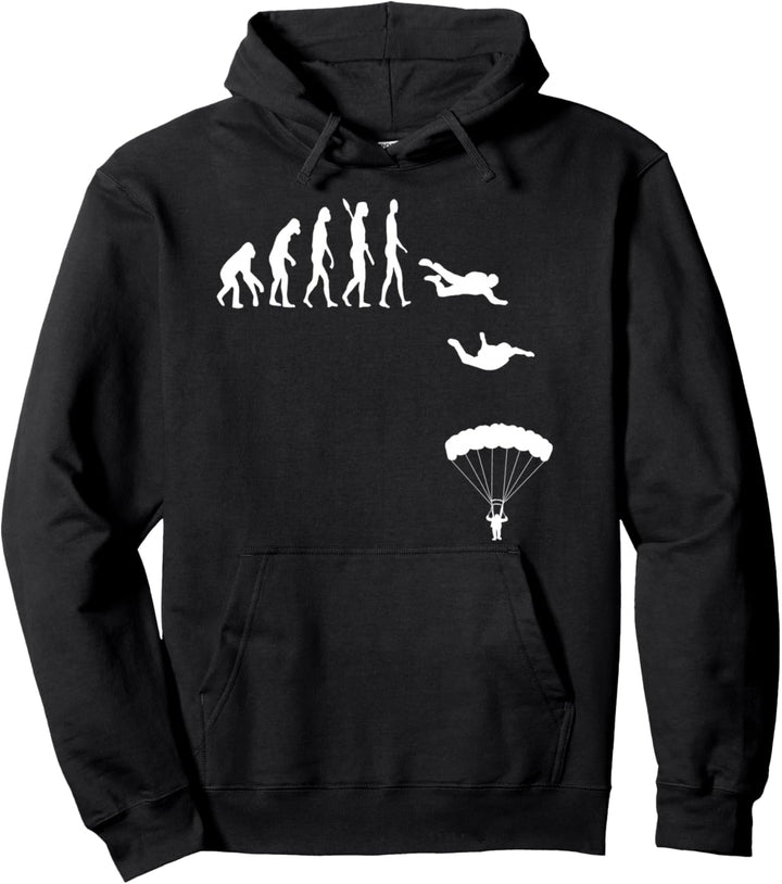Fallschirmspringen Evolution Fallschirm Entwicklung Pullover Hoodie