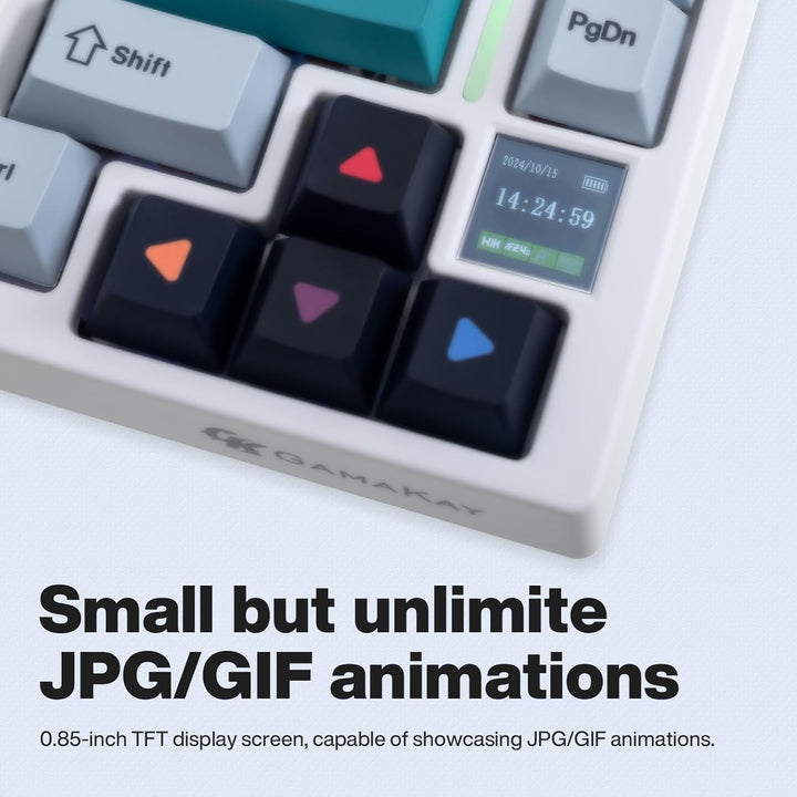 GK GAMAKAY TK75 75% Wireless Mechanical Keyboard with Knob Bluetooth 5.0/2.4GHz/Wired Connection, Ho