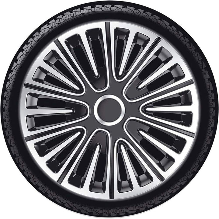 AUTO-STYLE Satz Radzierblenden Motion 15-Zoll Silber/Schwarz 15-inch Silber/Schwarz, 15-inch Silber/