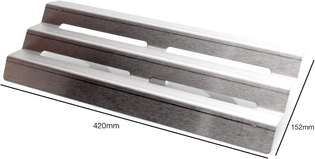 Brennerabdeckung,Edelstahl Aromaschienen ähnlich Flavorizer Bars Flammbleche (Napoleon Lex/Le 420mm)