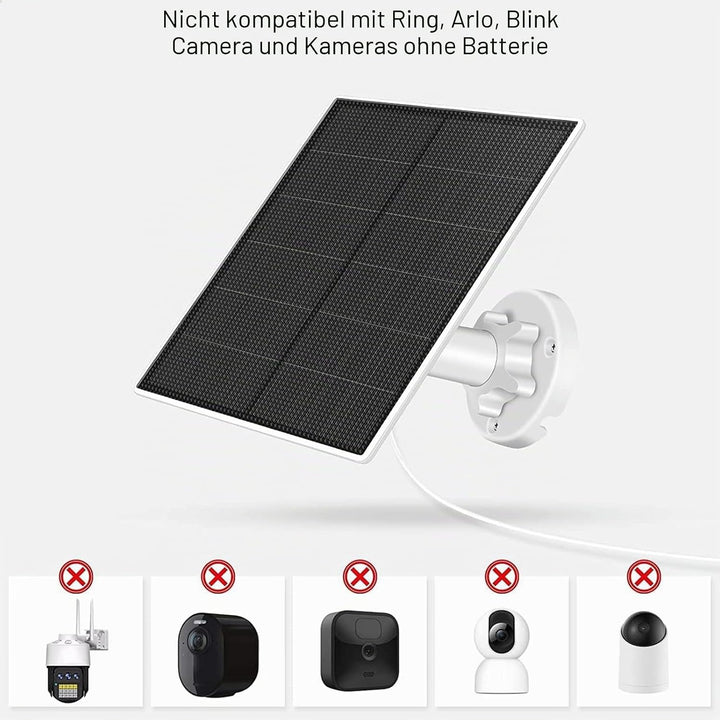 Solarpanel für Überwachungskamera, 5W Solarpanel für DC 5V Sicherheitskamera, Micro USB &amp; USB-C Ansc