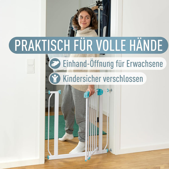 ib style Türschutzgitter Berrin 67-175, Treppengitter für Babys, Treppenschutzgitter ohne Bohren, Tü