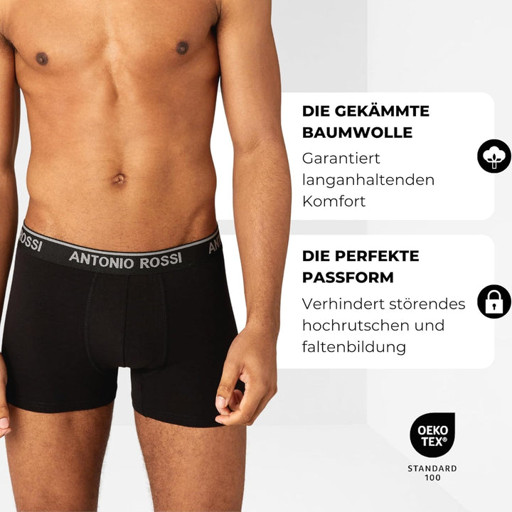 ANTONIO ROSSI (12er-Pack) Herren-Boxer-Hipster - Herren-Boxershorts Multipack mit elastischem Bund,