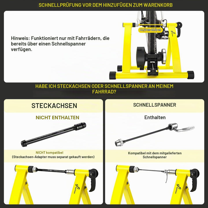 Sportneer Rollentrainer Fahrrad - Magnetischer Rollentrainer für 26-28" &amp; 700C Schnellspanner Vorder